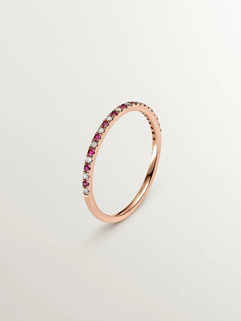 RI-GREAT THREE RUBY RING خاتم ذهب عيار 18 مع حجر الروبي