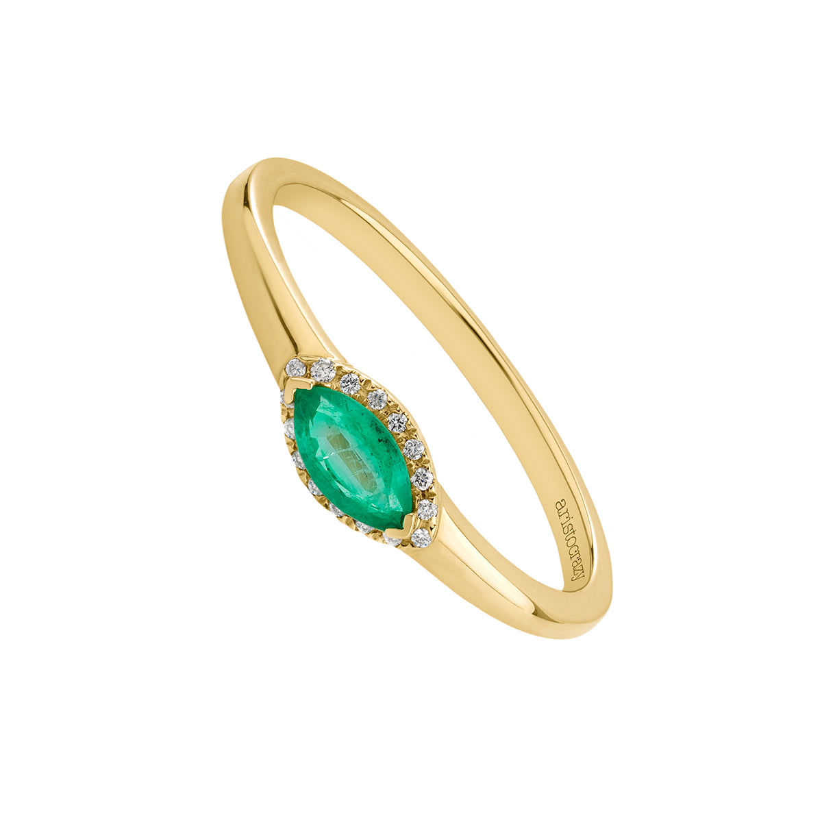 RING GOLD 18K EMERALD DIAMOND GREAT THREE خاتم ذهب عيار 18مرصع بالألماس 11 / ANILLO / MOTIVO