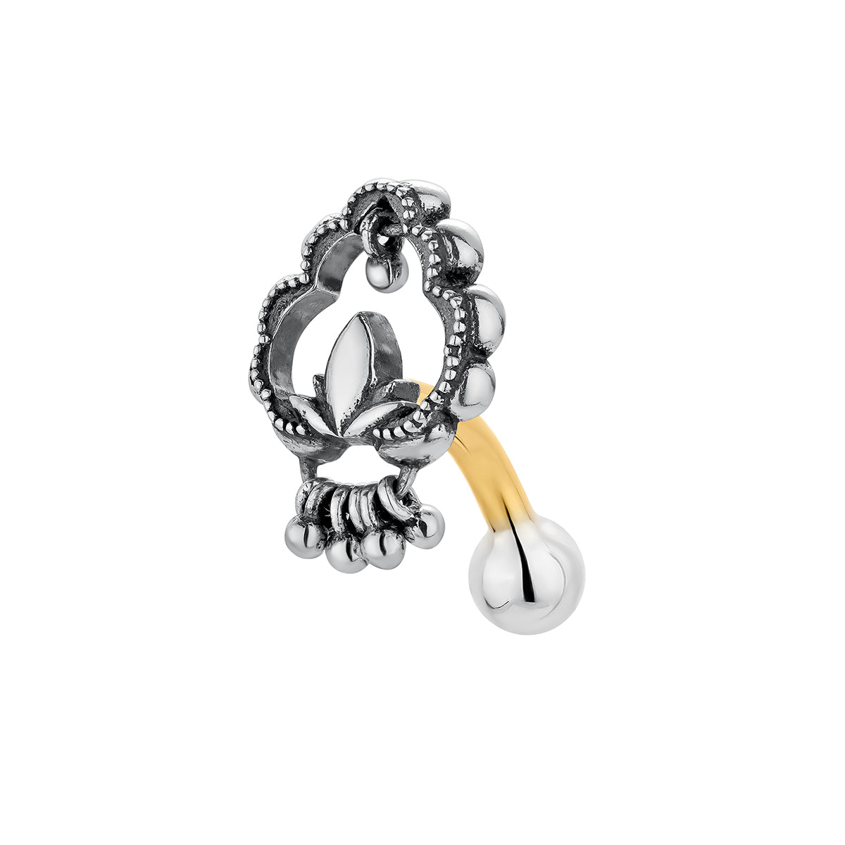 EARRING SILVER AND GOLD 18K PIERCING OMBLIGO حلق فضة مغطى بالذهب ST / PENDIENTE / OMBLIGO