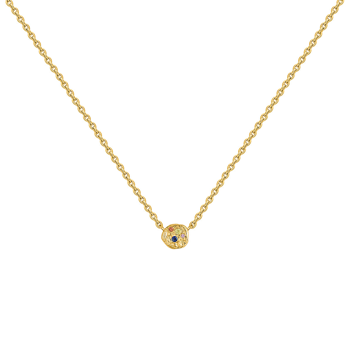 NECKLACE SILVER SAPPHIRE SAPPHIRE PEBEL قلادة فضة مغطى بالذهب ST / COLLAR / MOTIVO