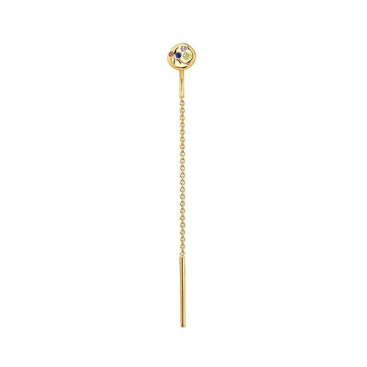 EARRING SILVER SAPPHIRE SAPPHIRE PEBEL حلق فضة مغطى بالذهب ST / PENDIENTE / COLGANTE