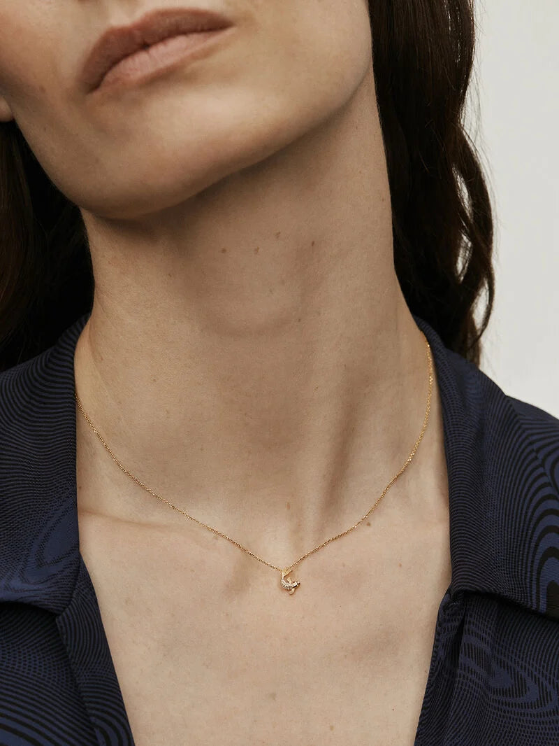 NECKLACE GOLD 18K DIAMOND DIAMOND SAGE قلادة ذهب 18مرصع بالألماس