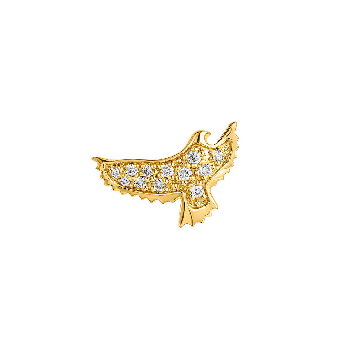 EARRING GOLD 18K DIAMOND DIAMOND SAGE حلق ذهب 18مرصع بالألماس ST / PENDIENTE / BOTÓN