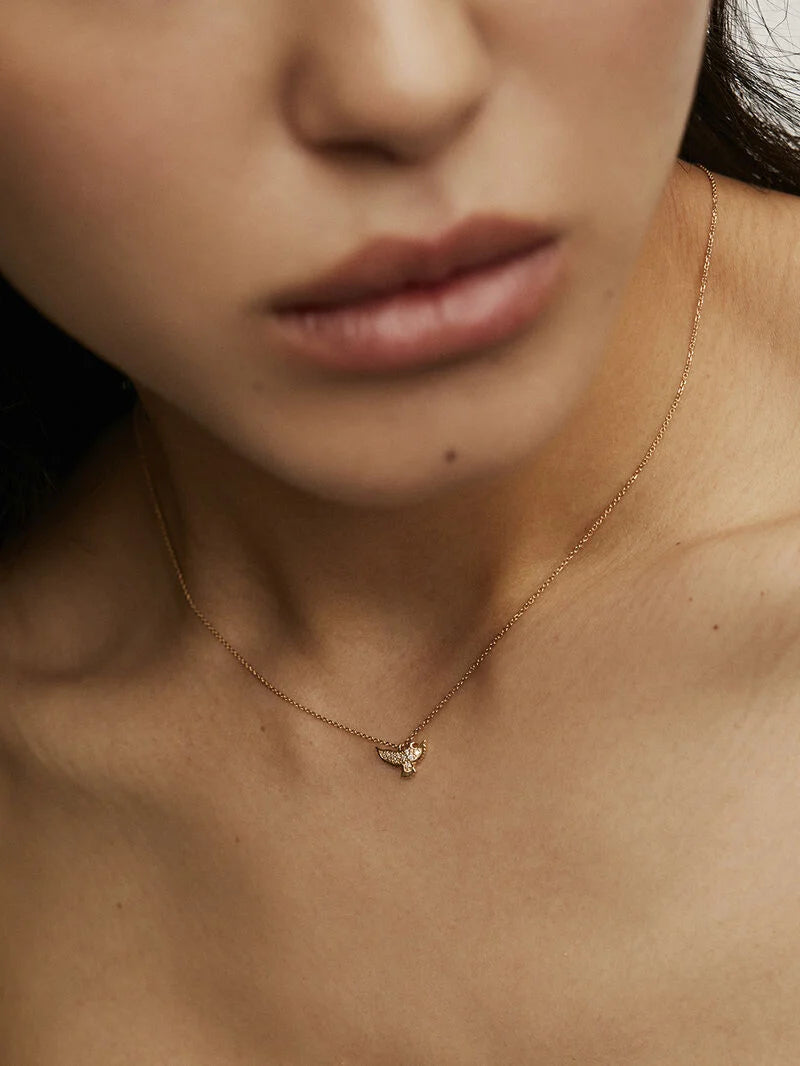 NECKLACE GOLD 18K DIAMOND DIAMOND SAGE قلادة ذهب 18مرصع بالألماس