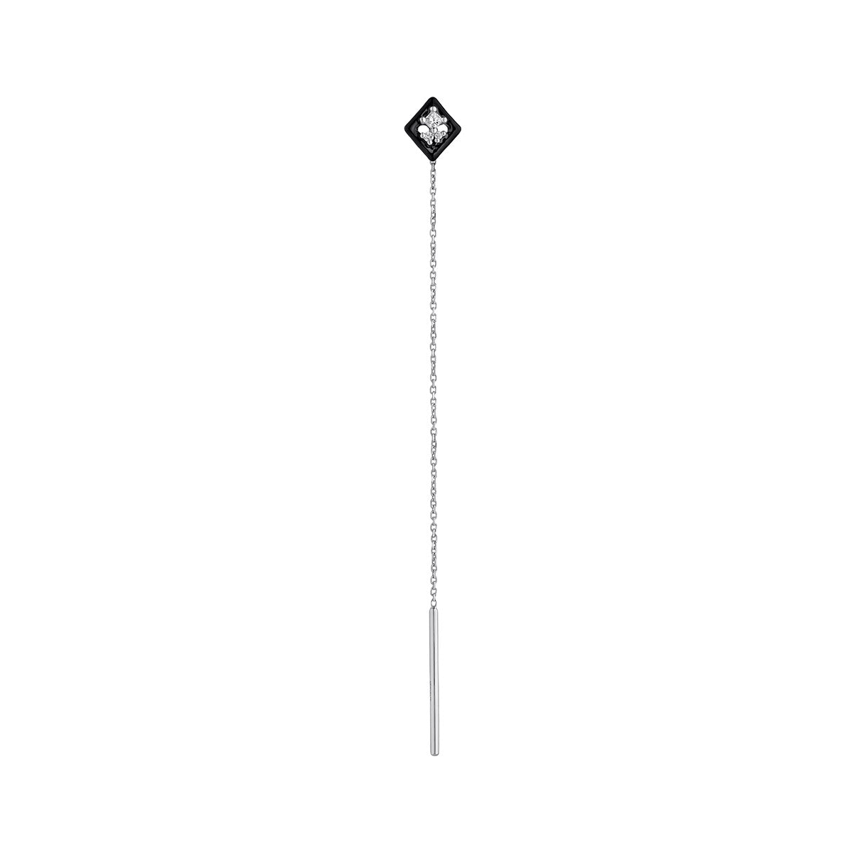 EARRING GOLD 18K DIAMOND DIAMOND MOVE حلق ذهب ابيض 18مرصع بالألماس ST / PENDIENTE / COLGANTE