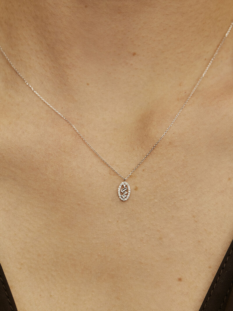 NECKLACE GOLD 18K DIAMOND DIAMOND MOVE قلادة ذهب 18مرصع بالألماس قيراط 0,1