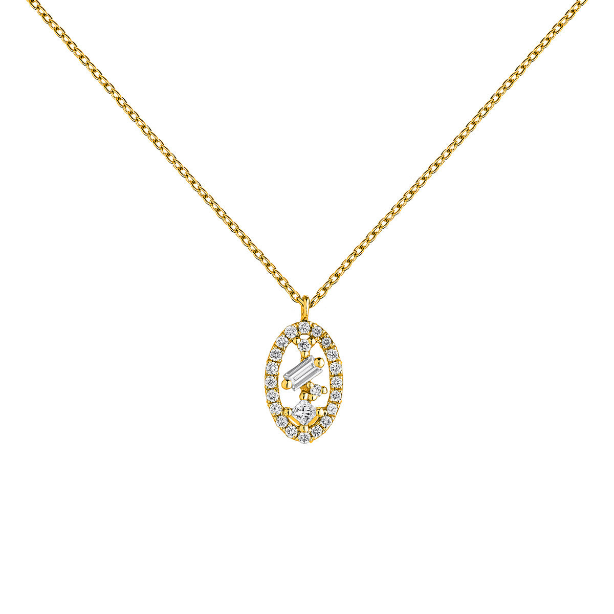 NECKLACE GOLD 18K DIAMOND DIAMOND MOVE قلادة ذهب 18مرصع بالألماس ST / COLLAR / MOTIVO