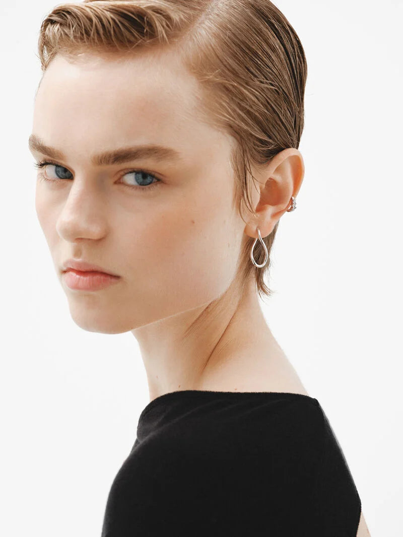 EARRING SILVER HOOPED EARRINGS حلق فضة عيار 925