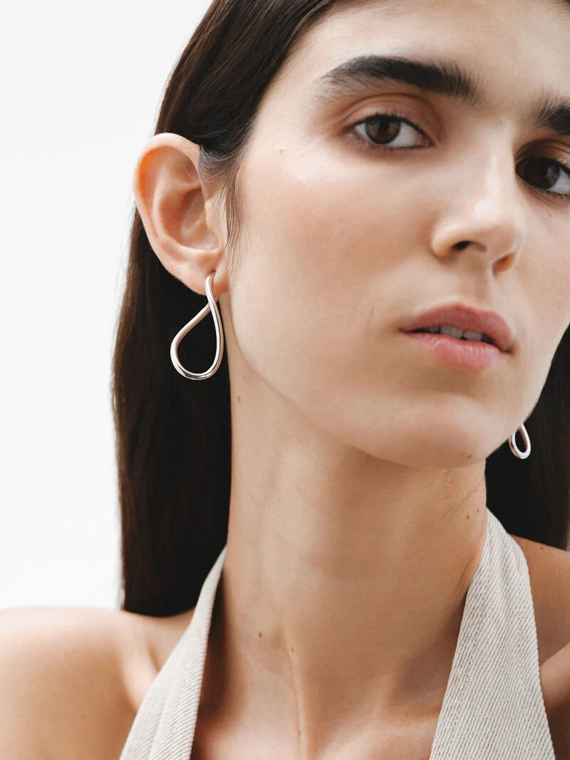 EARRING SILVER HOOPED EARRINGS حلق فضة عيار 925
