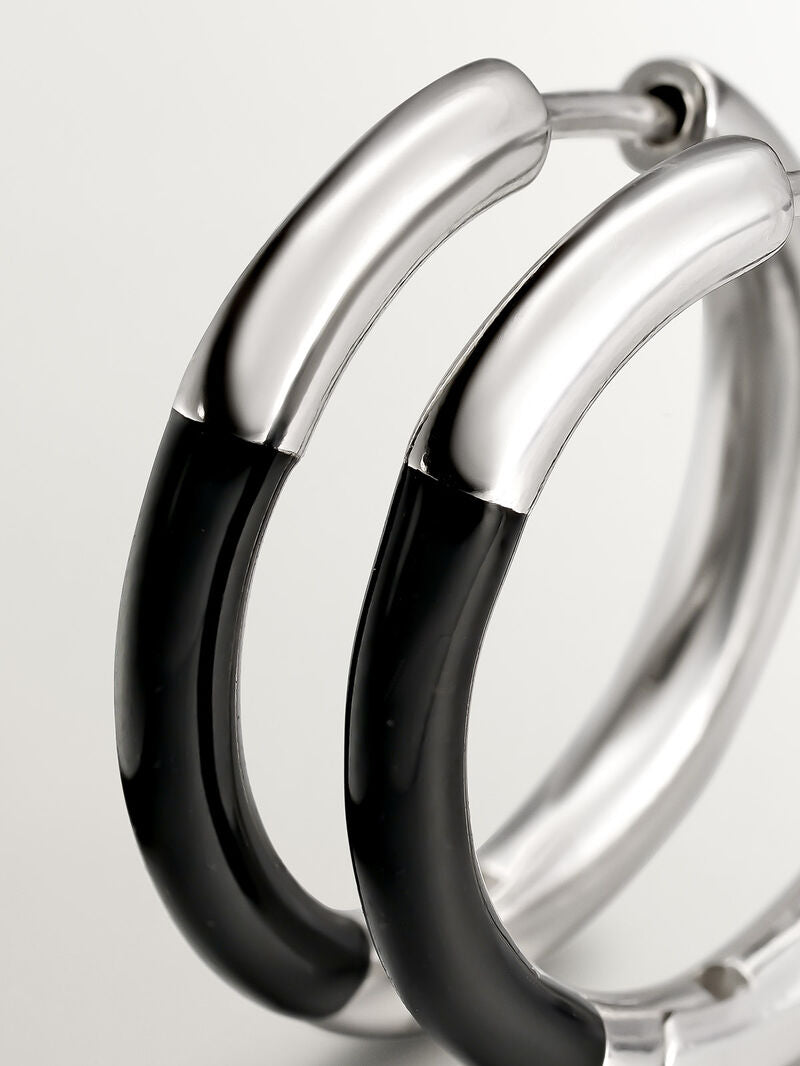 EARRING SILVER HOOPED EARRINGS حلق فضة 925