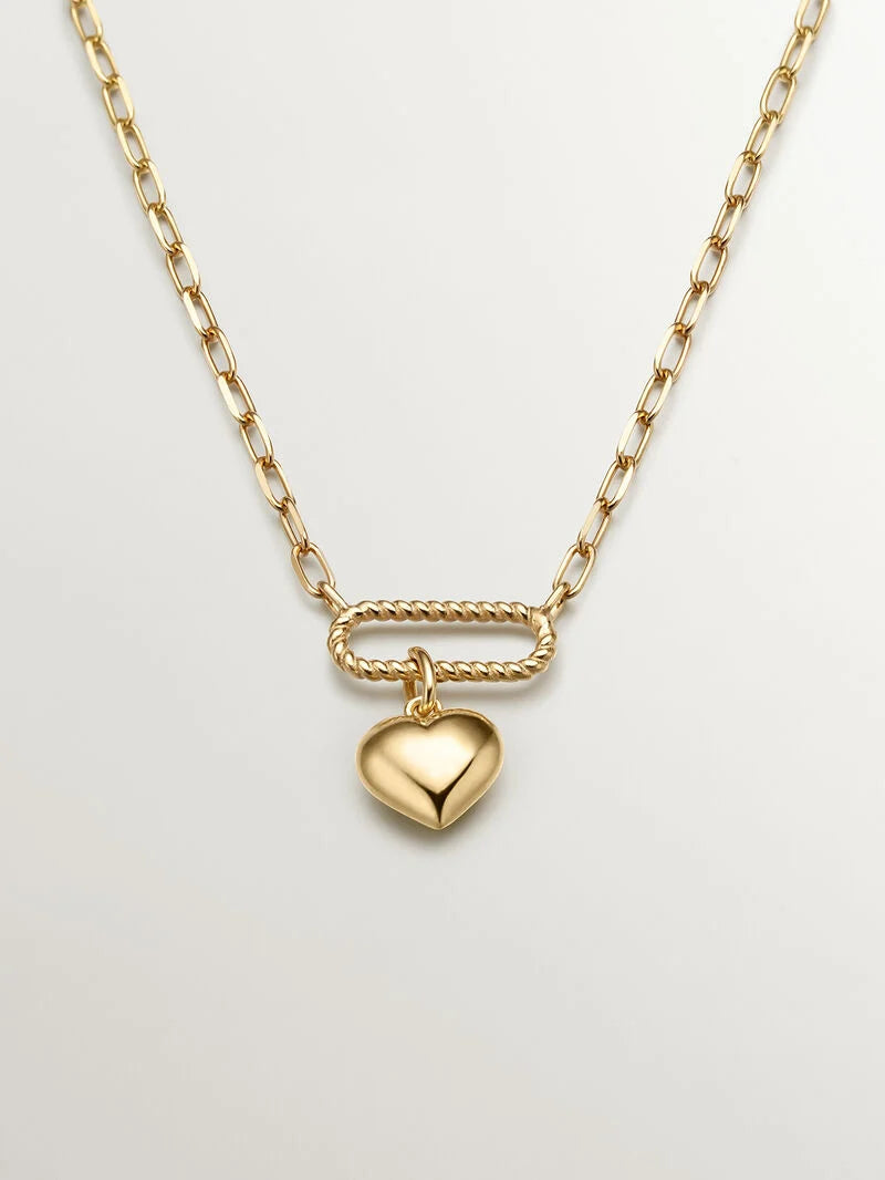 NE-SAN VALENTIN 24 HEART NECKLACE قلادة فضة عيار ٩٢٥ مغطاة بالذهب عيار ١٨