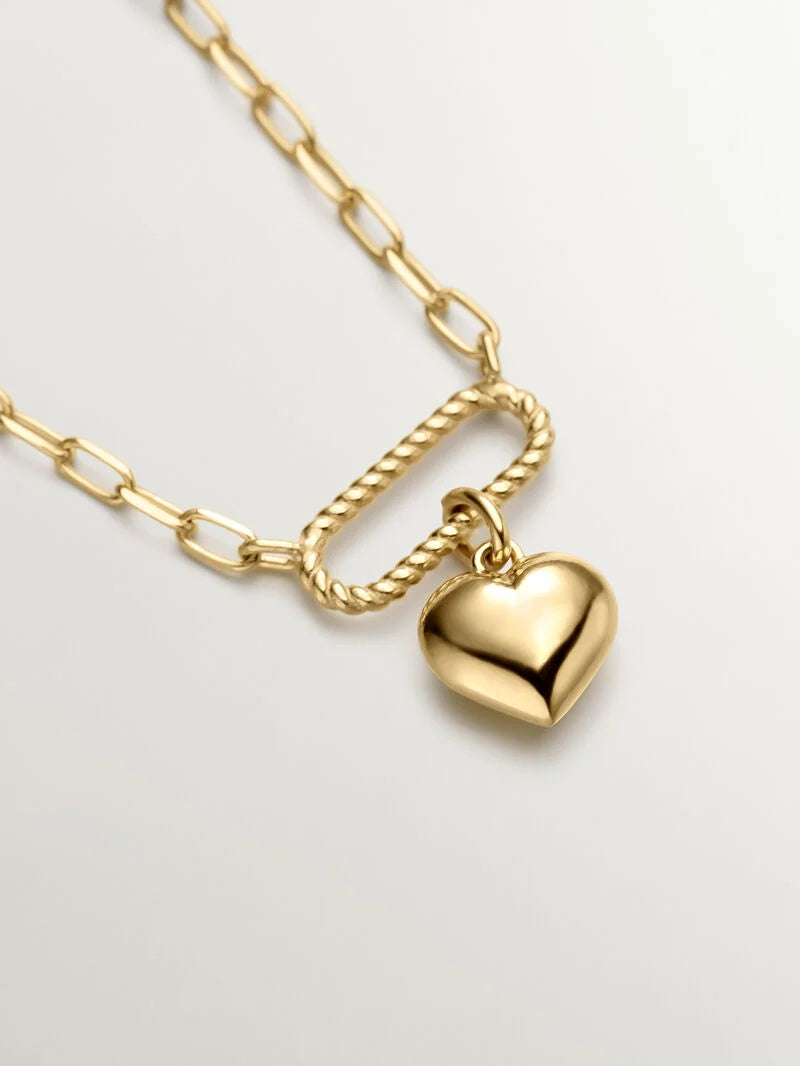 NE-SAN VALENTIN 24 HEART NECKLACE قلادة فضة عيار ٩٢٥ مغطاة بالذهب عيار ١٨