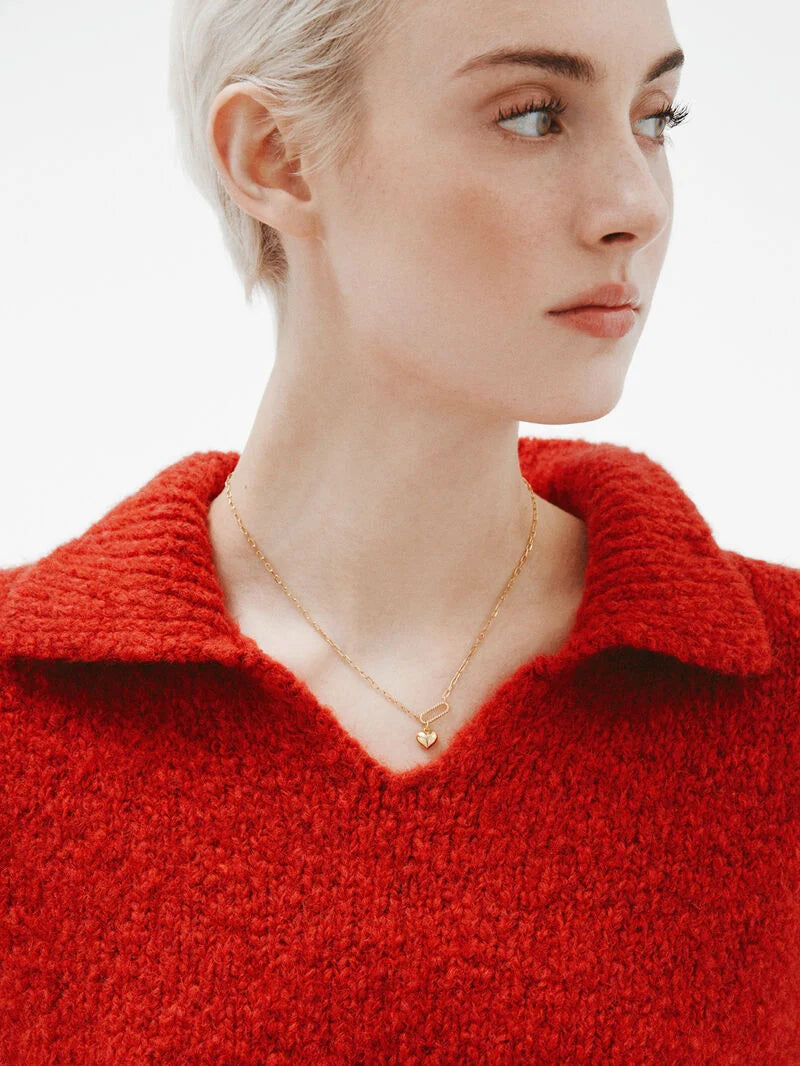 NE-SAN VALENTIN 24 HEART NECKLACE قلادة فضة عيار ٩٢٥ مغطاة بالذهب عيار ١٨