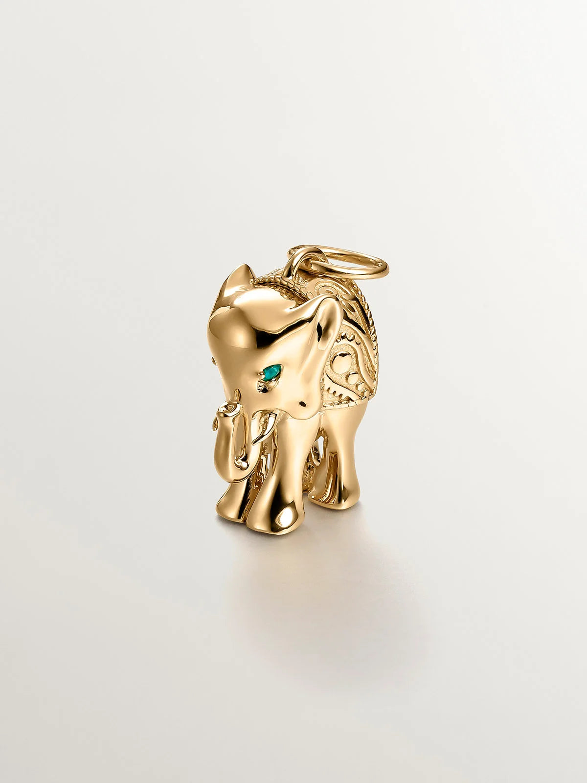 PE-CUL DE SAC I GREEN ONYX ELEPHANT PENDENTIF قلادة من الفضة عيار ٩٢٥ مغطاة بالذهب عيار ١٨