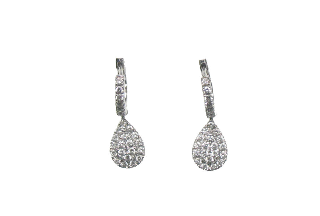 WHITE GOLD DIAMOND EARRING حلق ذهب ابيض 18مرصع بالألماس ST / CRIOL_COLG / 2000