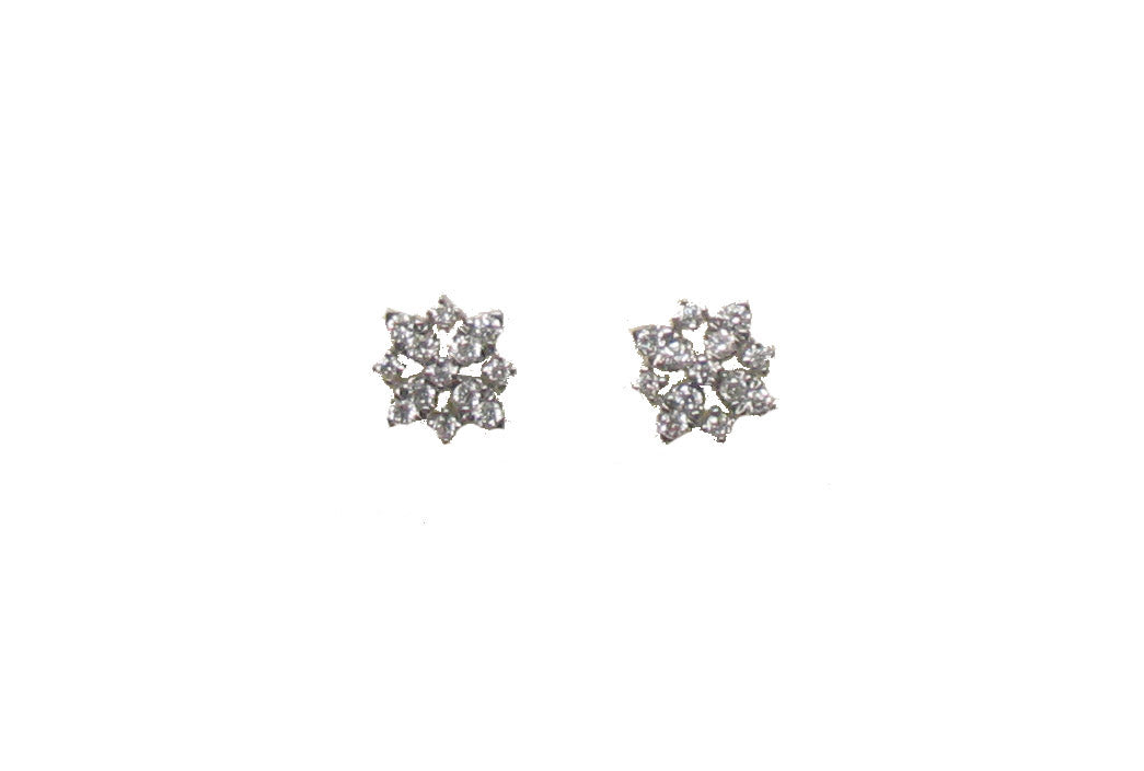 WHITE GOLD DIAMOND EARRING حلق ذهب 18مرصع بالألماس ST / BOTON / 2271