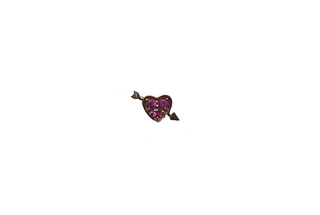 ROSE GOLD SAPPHIRE EARRING حلق ياقوت ذهب روز غولد عيار 18 ST / BOTON / 2480