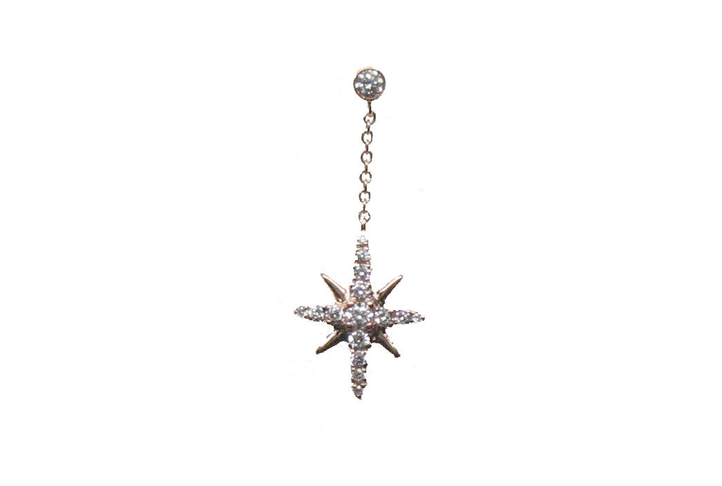 ROSE GOLD DIAMOND EARRING حلق ذهب 18مرصع بالألماس ST / COLGANTE / 2499