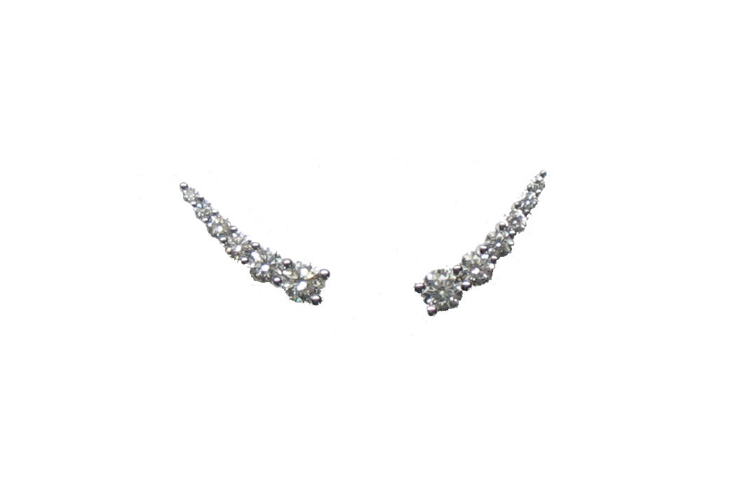 WHITE GOLD DIAMOND EARRING حلق ذهب 18مرصع بالألماس ST / TREPADOR / 2554