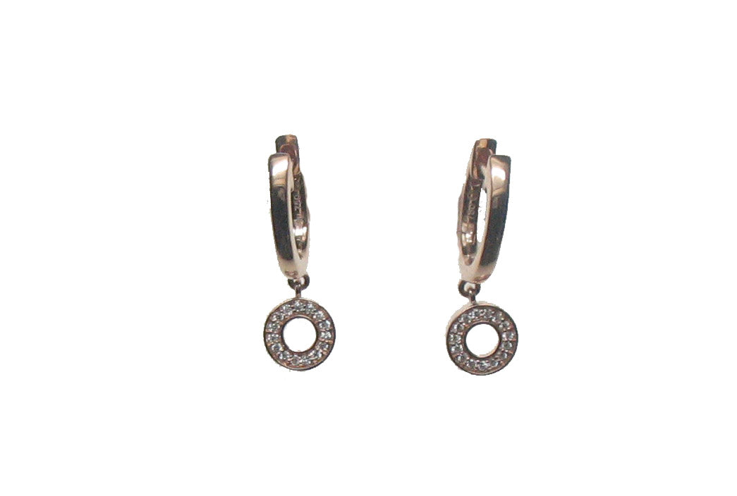 ROSE GOLD DIAMOND EARRING حلق ذهب 18مرصع بالألماس ST / COLGANTE / 2637
