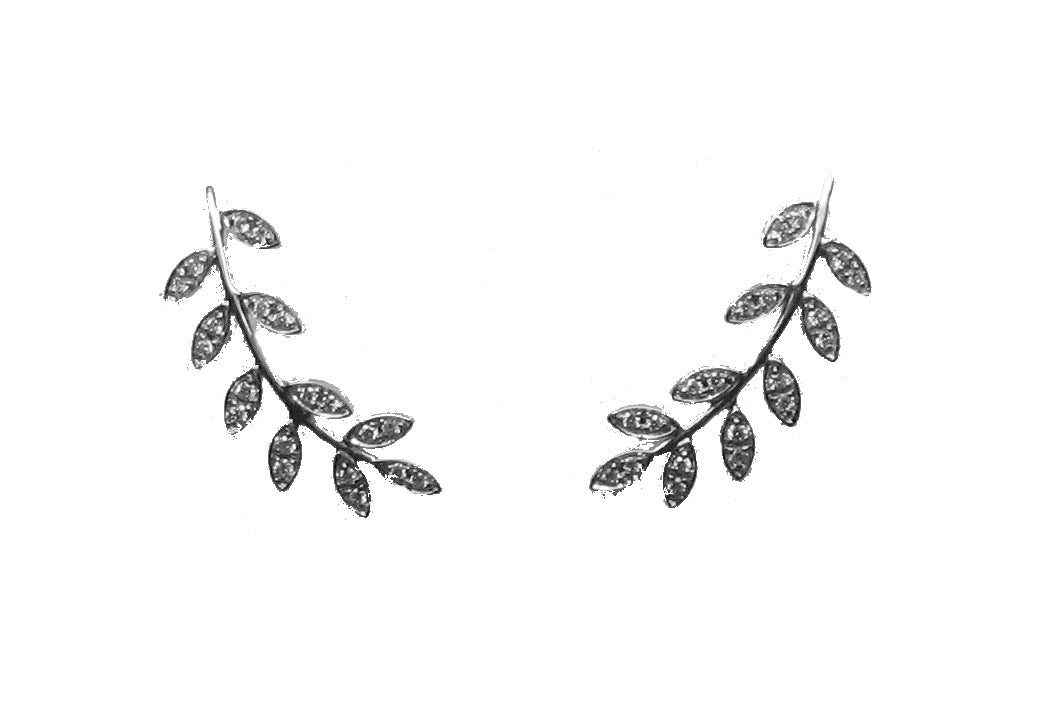 WHITE GOLD DIAMOND EARRING حلق ذهب 18مرصع بالألماس ST / TREPADOR / 2838