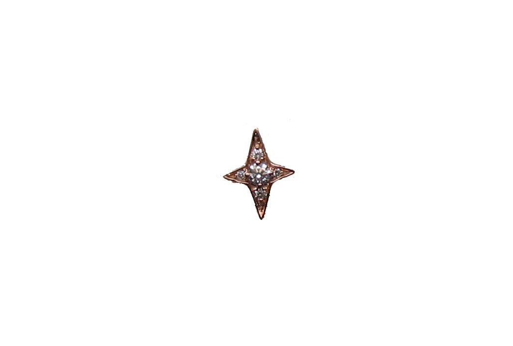 ROSE GOLD DIAMOND EARRING حلق ذهب 18مرصع بالألماس ST / ESTRELLA / 3089