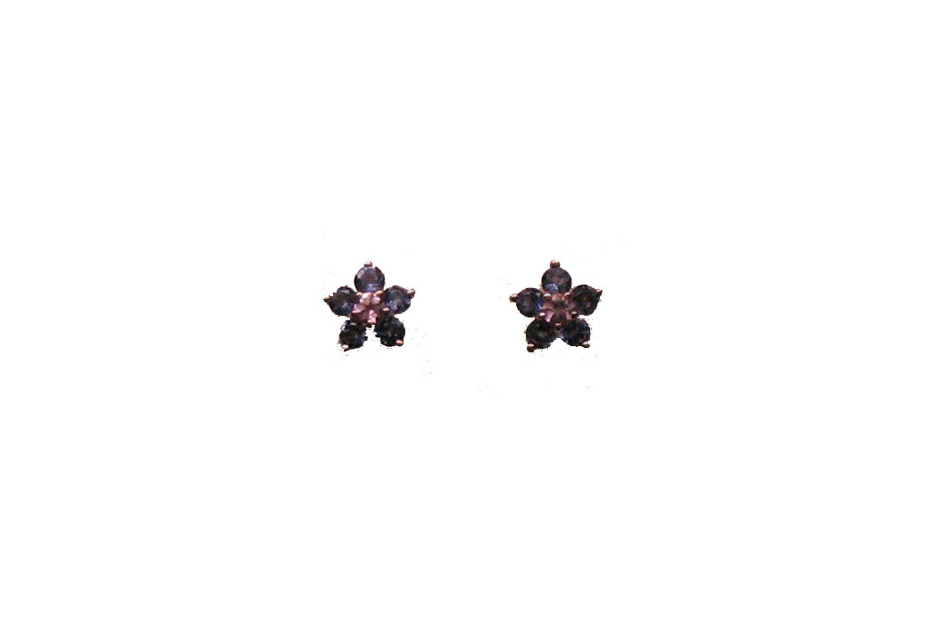 ROSE GOLD SAPPHIRE EARRING حلق ذهب روز غولد عيار 18 ST / BOTON / 3156