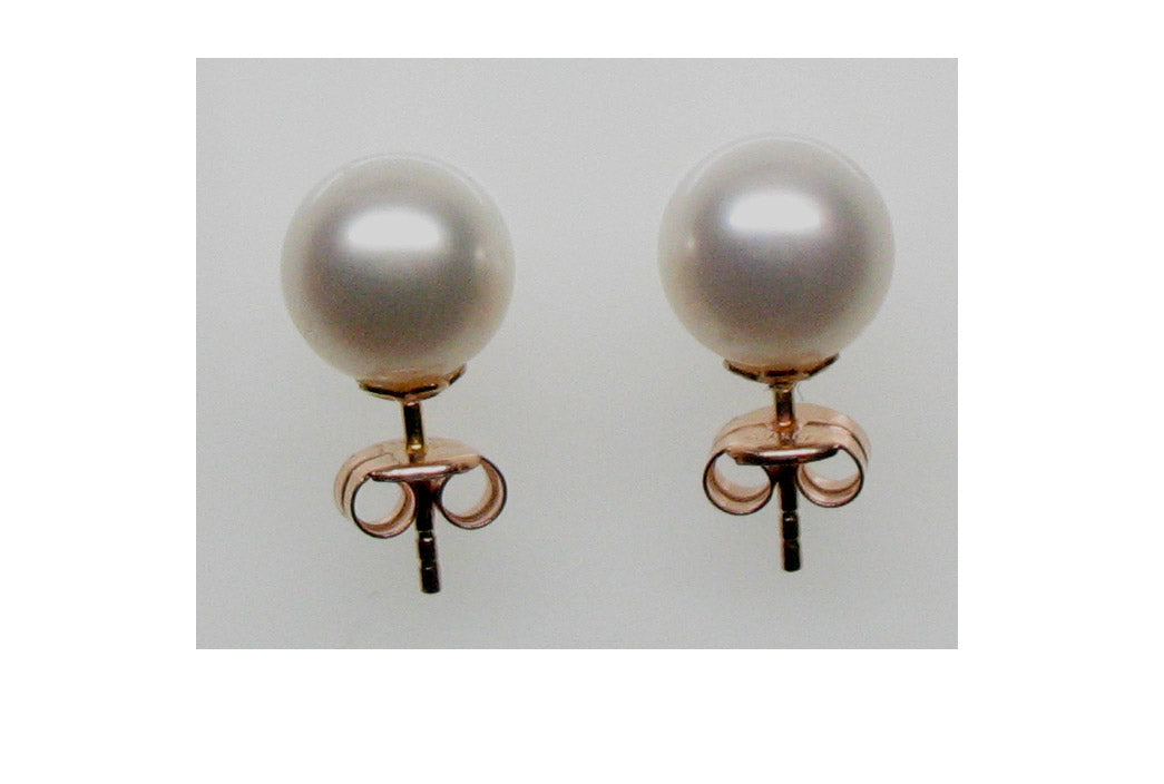 ROSE GOLD AUSTRALIAN PEARL EARRING حلق ذهب روز غولد عيار 18 ST / BOTON / 3792