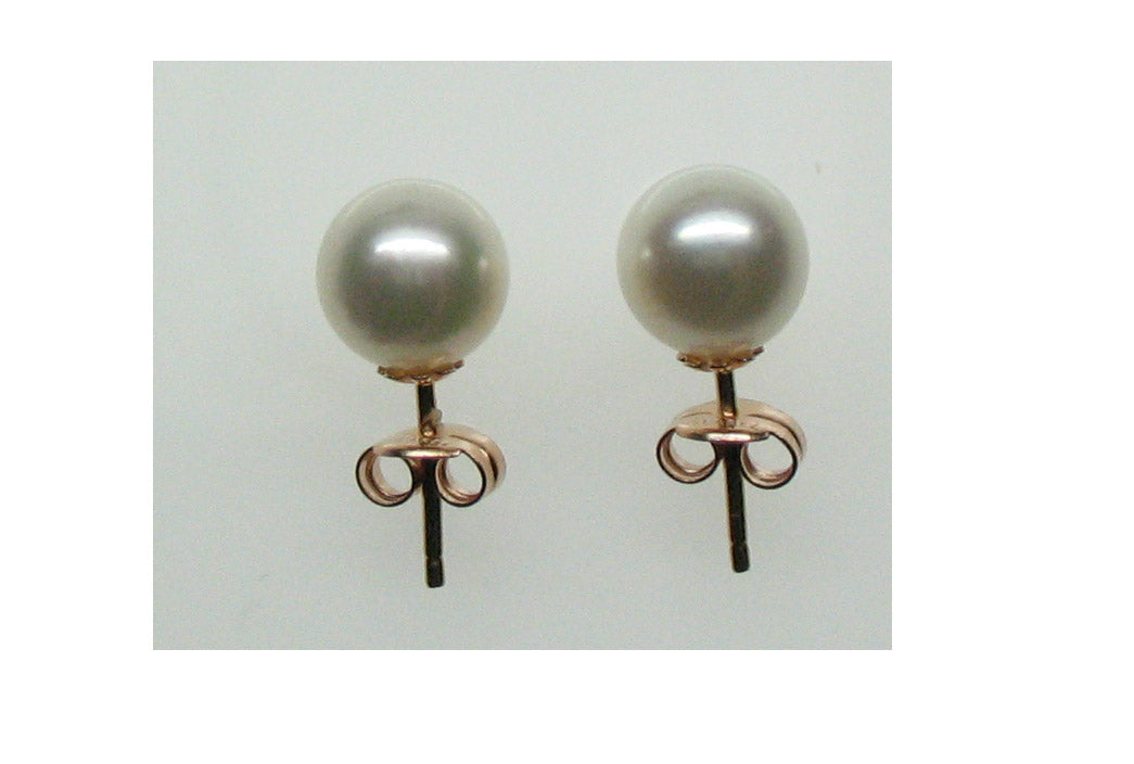 ROSE GOLD AKOYA PEARL EARRING حلق ذهب روز غولد عيار 18 ST / BOTON / 3817