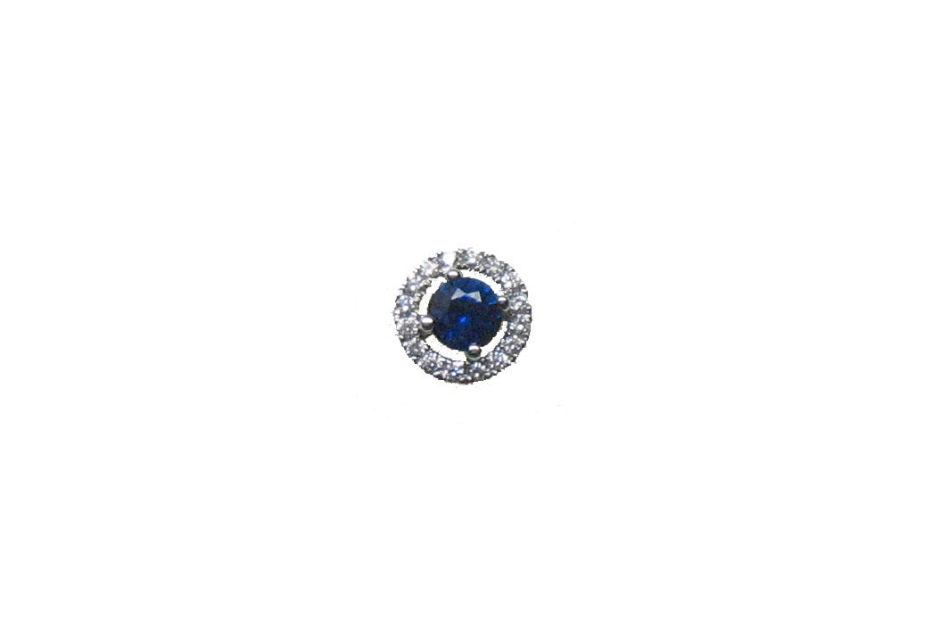 WHITE GOLD SAPPHIRE DIAMOND EARRING حلق من الياقوت ذهب مرصع بالألماس ST / ORLA / 4026