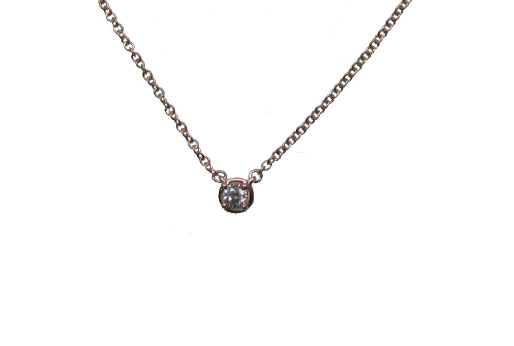 ROSE GOLD DIAMOND PENDANT قلادة ذهب 18مرصعة بالألماس ST / SOLITARIO / 3825