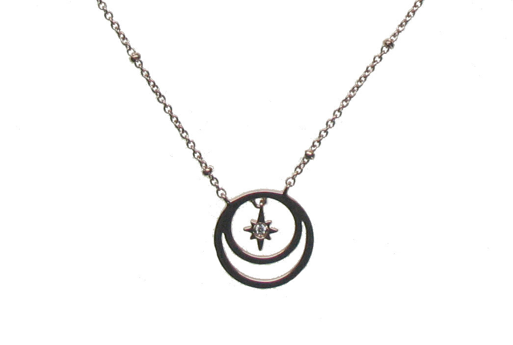ROSE GOLD DIAMOND PENDANT قلادة ذهب 18مرصعة بالألماس ST / ESTRELLA / 4329