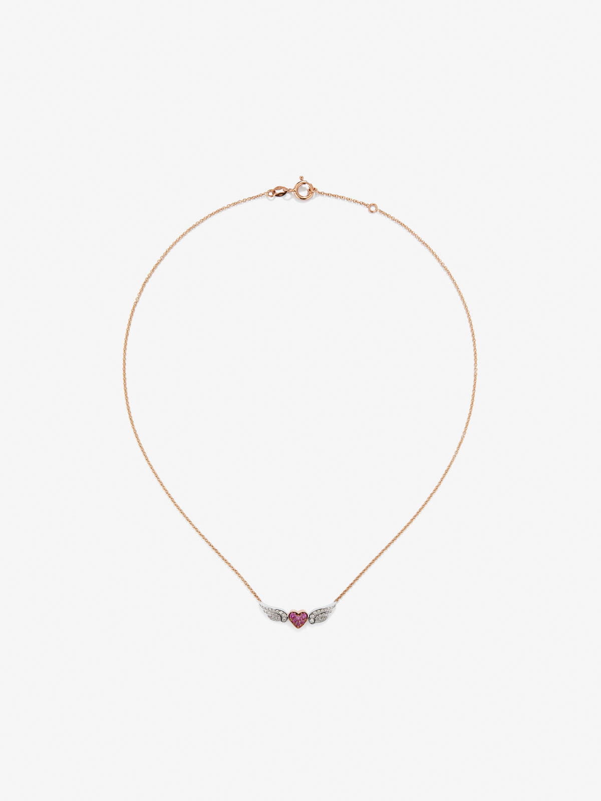 WHITE&ROSE GOLD DIAMOND SAPPHIRE PENDANT قلادة ذهب ابيض 18مرصعة بالألماس ST / MOTIVO / 4412
