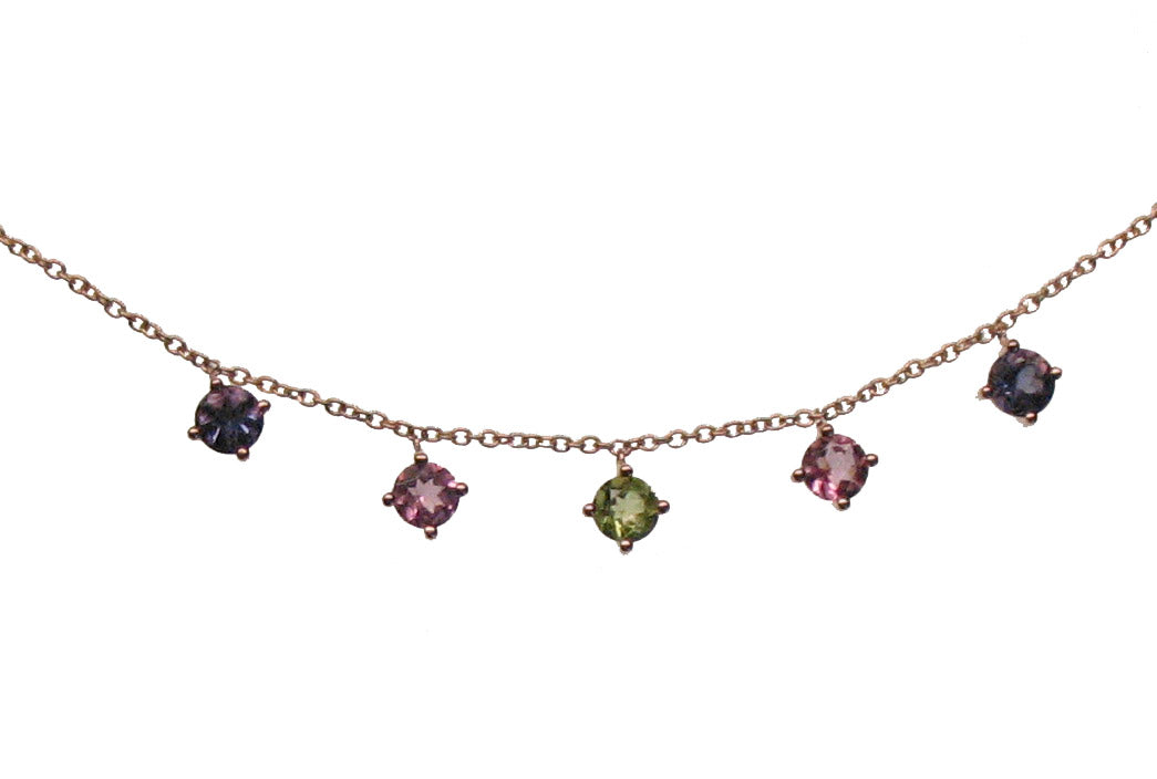 ROSE GOLD SAPPHIRE PENDANT قلادة من الذهب الوردي عيار 18 مع الزفير 0,32 قيراط