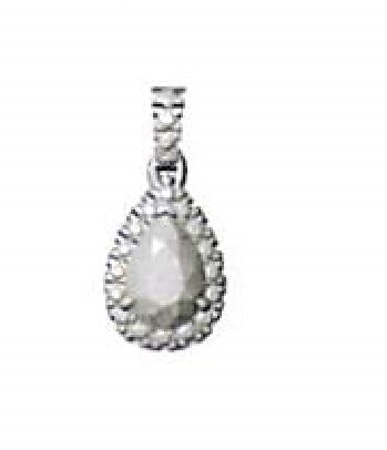 WHITE GOLD SAPPHIRE DIAMOND PENDANT قلادة ذهب ابيض عيار ١٨ مرصعة بالالماس 0.88 قيراط وحجر الزفير الأزرق