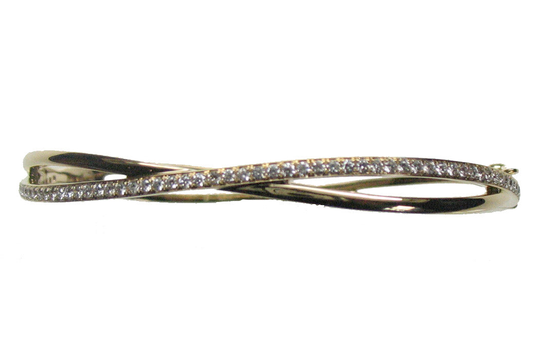 YELLOW GOLD DIAMOND BRACELET اسوارة ذهب 18 مرصعة بالألماس ST / RIGIDA / 5223