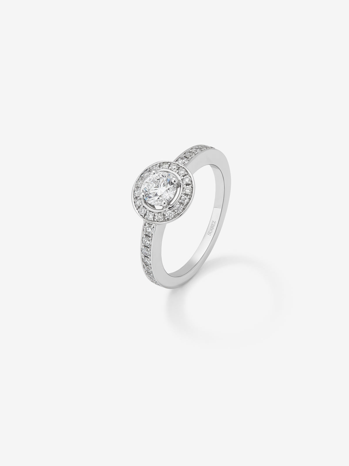 WHITE GOLD DIAMOND RING خاتم ذهب ابيض 18مرصع بالألماس 0.4 قيراط