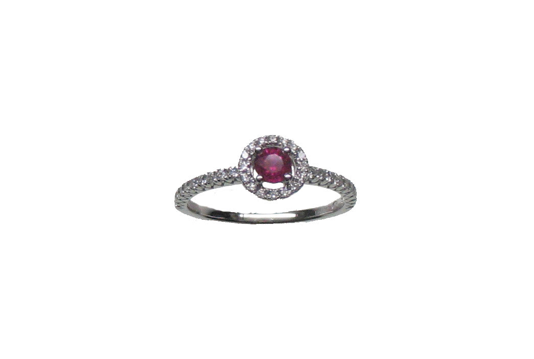 WHITE GOLD RUBY DIAMOND RING خاتم ذهب من الياقوت مرصع بالألماس 13 / ORLA / RUBI