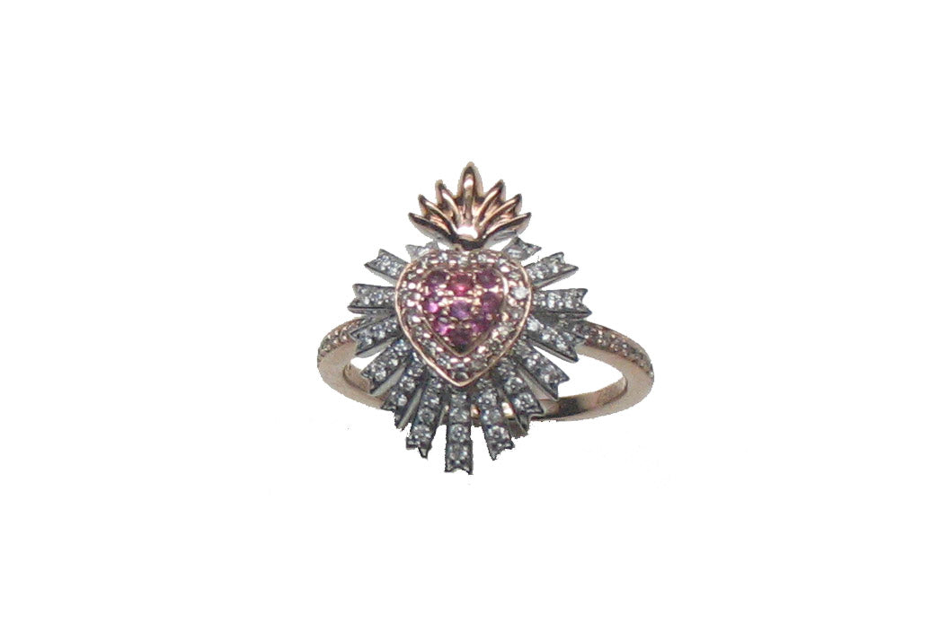 WHITE&ROSE GOLD SAPPHIRE DIAMOND RING خاتم من الياقوت ذهب مرصع بالألماس 13 / MOTIVO / ZAFIRO