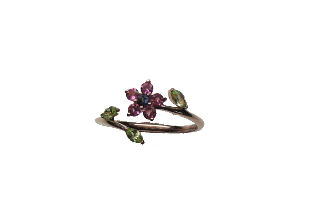 ROSE GOLD SAPPHIRE RING خاتم ياقوت ذهب 18 13 / ABIERTO / ZAFIRO
